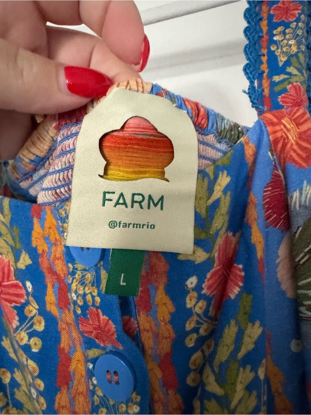 FARM Rio Bright Blue Floral Tie-Waist Romper - Picture 4 of 5